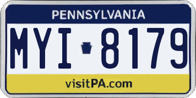 PA license plate MYI8179