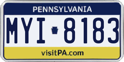 PA license plate MYI8183