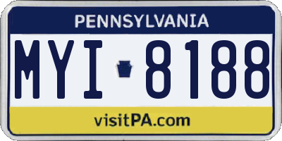 PA license plate MYI8188