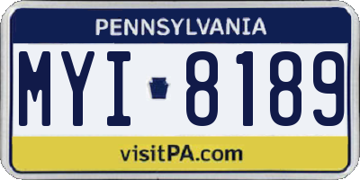 PA license plate MYI8189