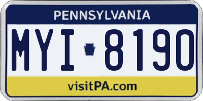 PA license plate MYI8190