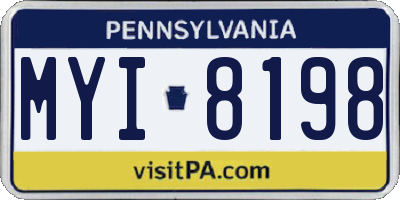 PA license plate MYI8198