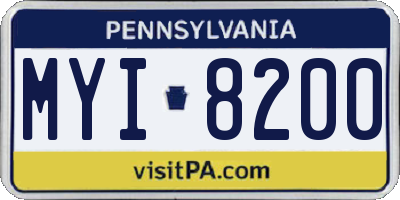 PA license plate MYI8200
