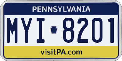 PA license plate MYI8201