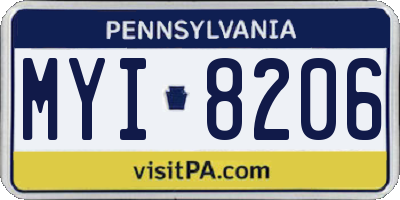 PA license plate MYI8206
