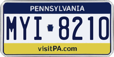 PA license plate MYI8210