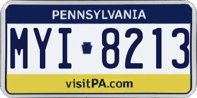PA license plate MYI8213