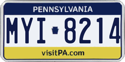 PA license plate MYI8214
