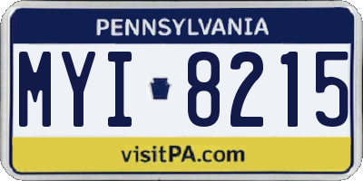 PA license plate MYI8215