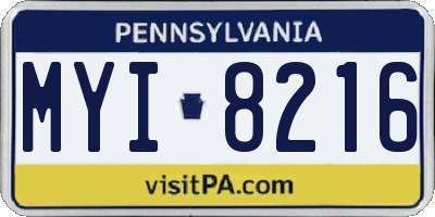 PA license plate MYI8216