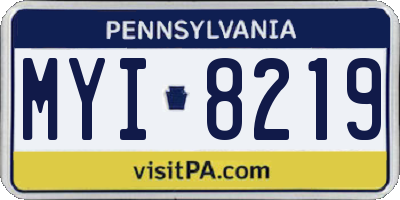 PA license plate MYI8219