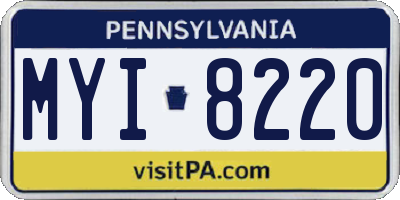 PA license plate MYI8220