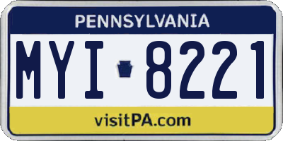 PA license plate MYI8221