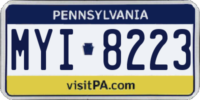 PA license plate MYI8223