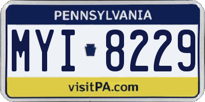 PA license plate MYI8229
