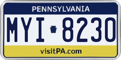 PA license plate MYI8230