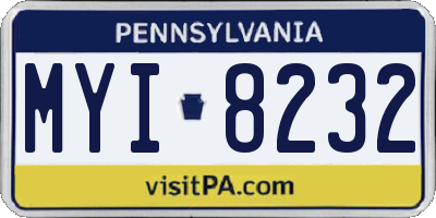 PA license plate MYI8232