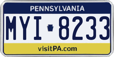 PA license plate MYI8233