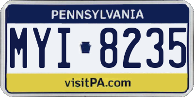 PA license plate MYI8235