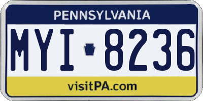 PA license plate MYI8236