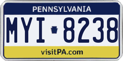 PA license plate MYI8238