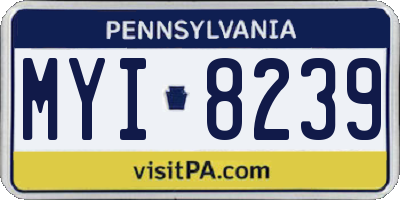 PA license plate MYI8239