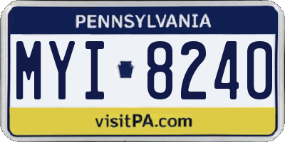 PA license plate MYI8240