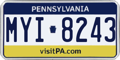 PA license plate MYI8243