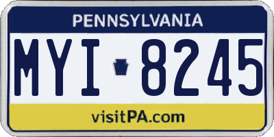 PA license plate MYI8245