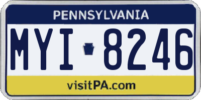 PA license plate MYI8246