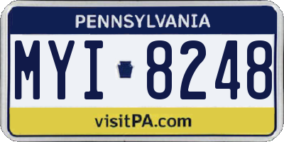PA license plate MYI8248