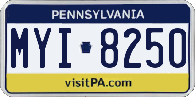 PA license plate MYI8250