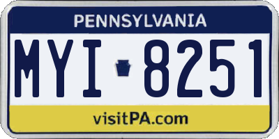 PA license plate MYI8251