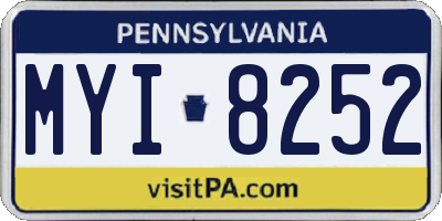 PA license plate MYI8252