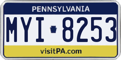 PA license plate MYI8253