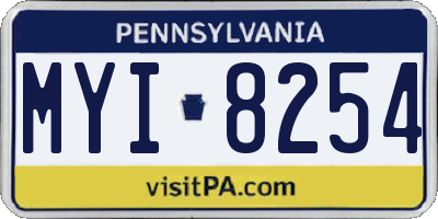 PA license plate MYI8254