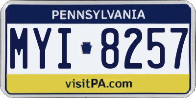 PA license plate MYI8257