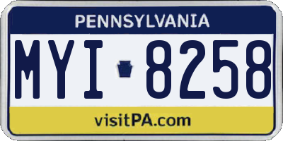 PA license plate MYI8258