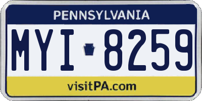 PA license plate MYI8259