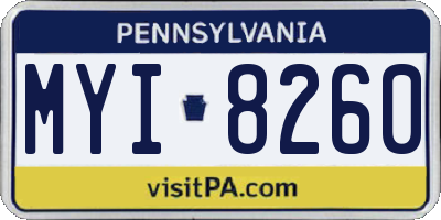 PA license plate MYI8260