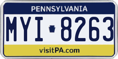 PA license plate MYI8263