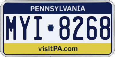 PA license plate MYI8268