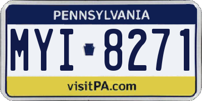 PA license plate MYI8271
