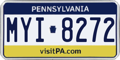 PA license plate MYI8272