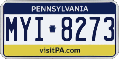 PA license plate MYI8273