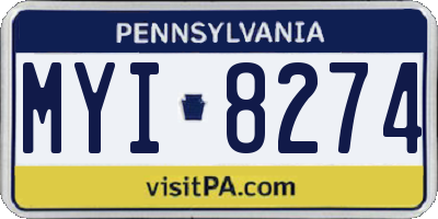PA license plate MYI8274