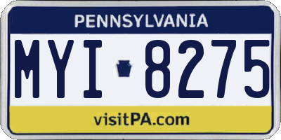 PA license plate MYI8275