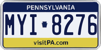 PA license plate MYI8276