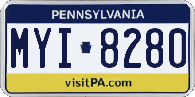 PA license plate MYI8280