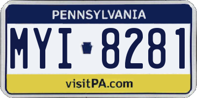 PA license plate MYI8281
